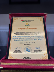 Бакинский филиал МИМРД МПА СНГ награжден Почетной грамотой